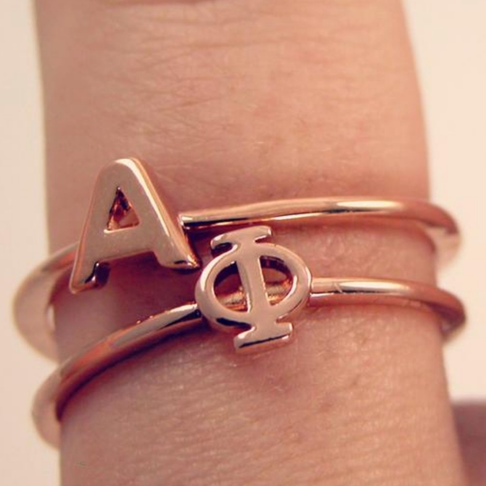 Alpha Phi Ring in Rose Gold